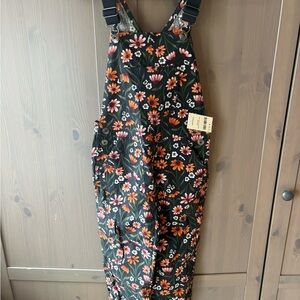 Duluth Trading Co Floral Kids Overalls - Black and Orange